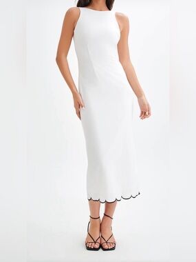 Meshki | Dresses | Meshki Size Small Amelita Ivory Suiting Halter Midi Dress